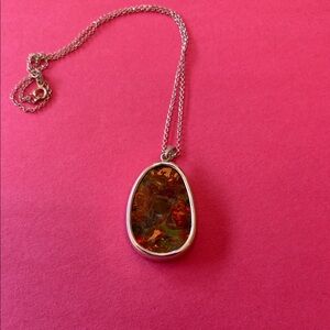 Sterling and ammolite pendant